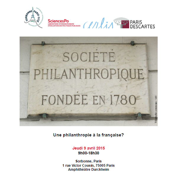 #philanthropie à la française? – Journée d’étude L…