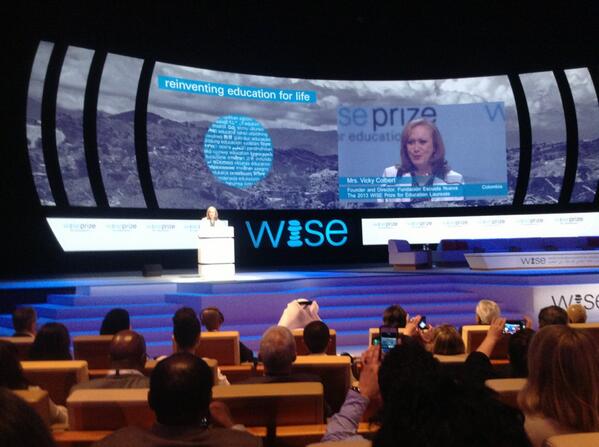 Vicky Colbert (Colombia) #WISE2013 prize for la Es…